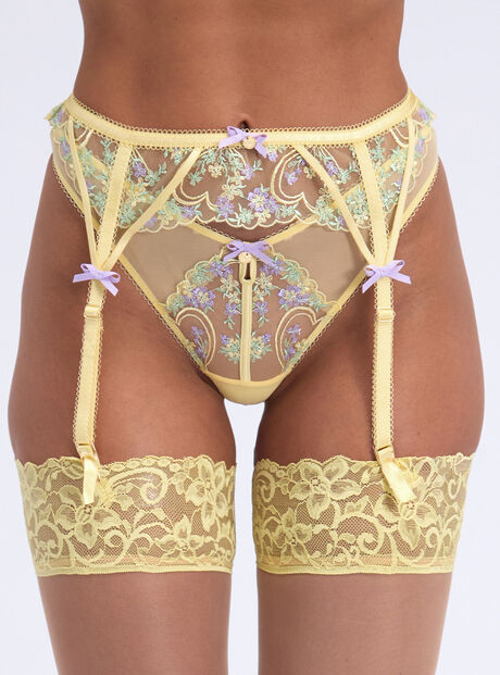 Lisette embroidered suspender belt
