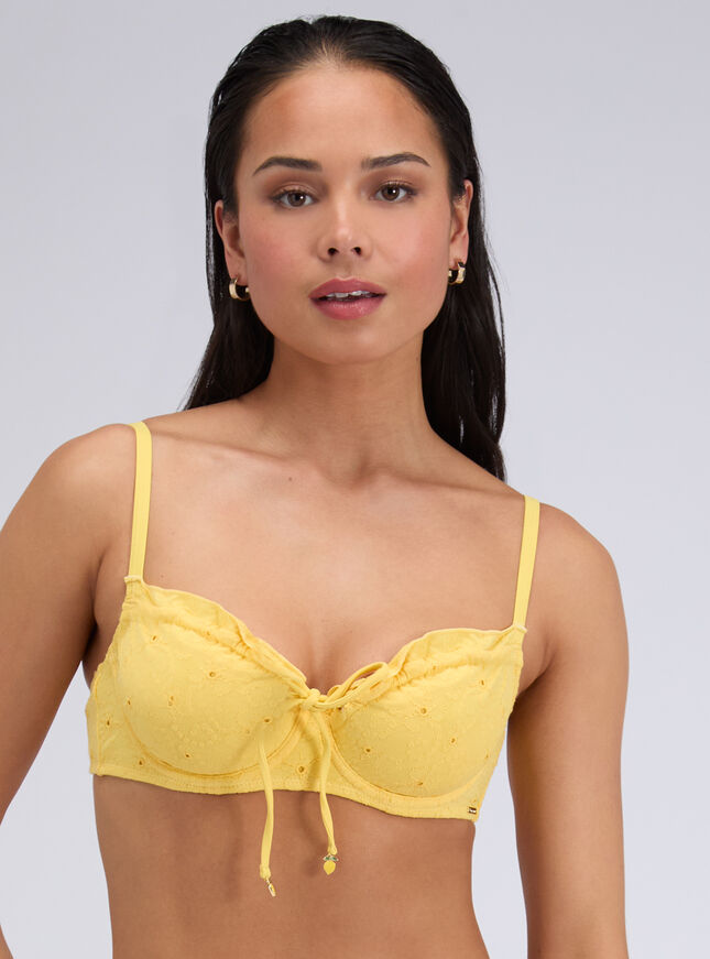Amalfi broderie balconette bikini top