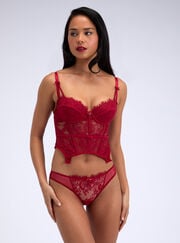 Carmine lace basque