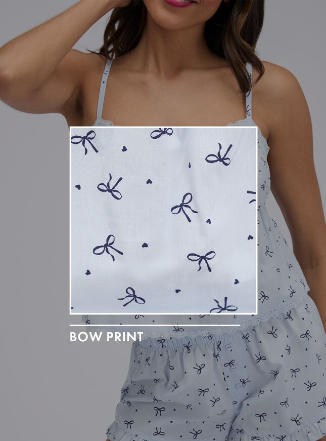 Bow cotton short pyjama set