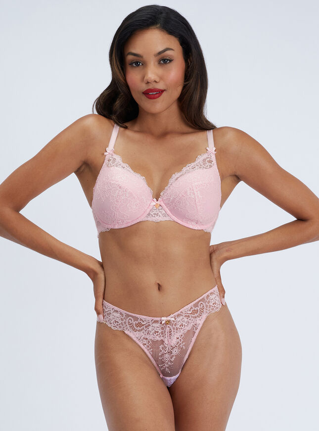 Amber lace thong