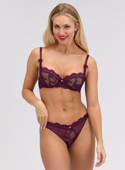 Veronique sheer lace balconette bra