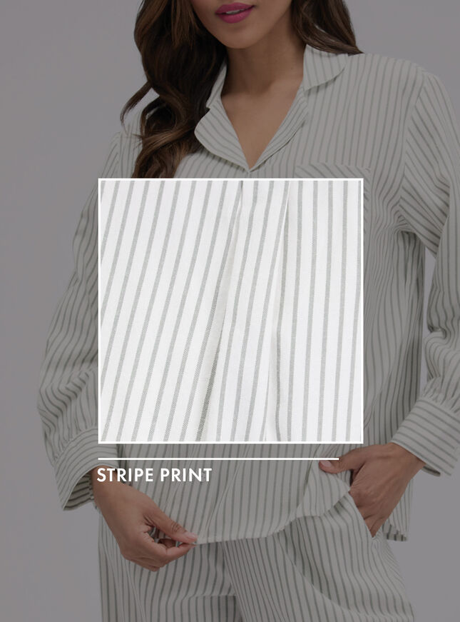 Striped cotton long pyjama set