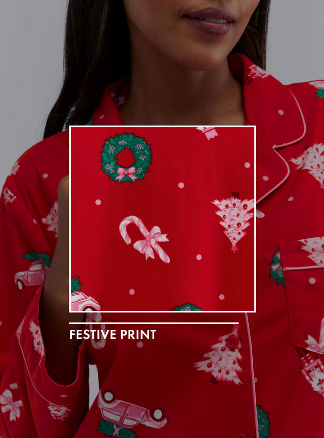 Christmas scene pyjamas in a bag