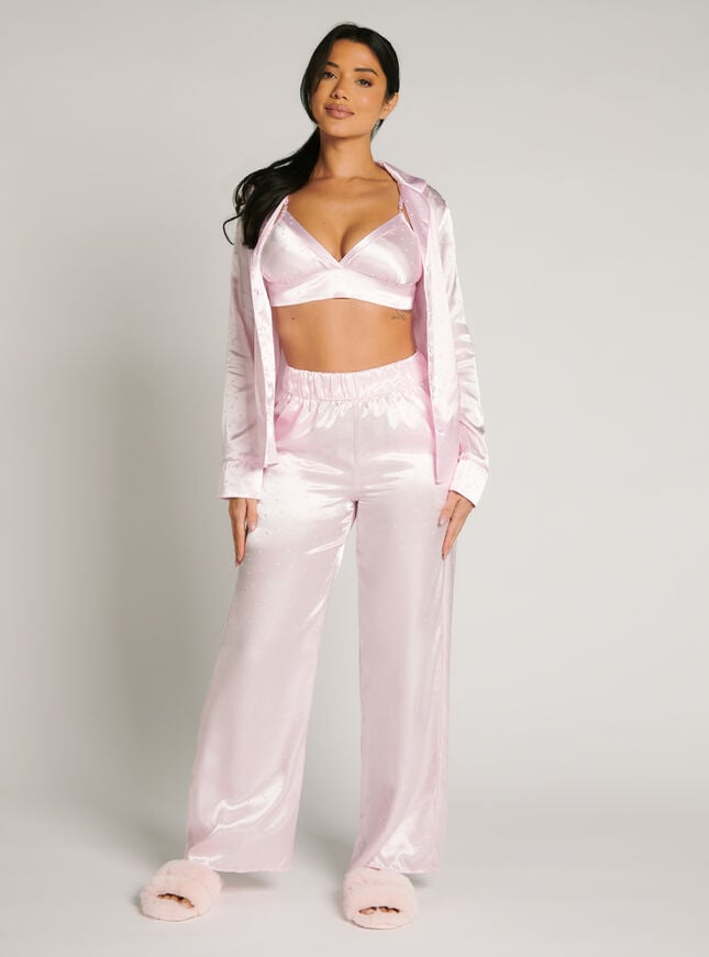 Star satin trousers