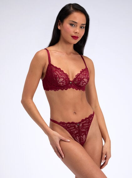 Heidi sheer lace plunge bra