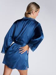 Etta satin & lace short robe