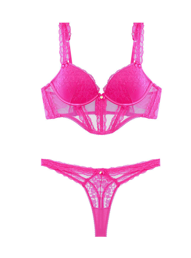 Brenna longline push up bra | Hot Pink | Boux Avenue UK
