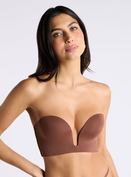 Strapless u-wire microfibre multiway bra