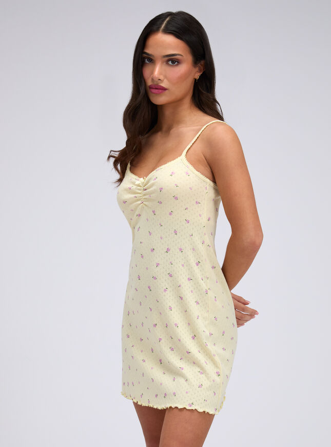 Meadow floral pointelle short nightdress