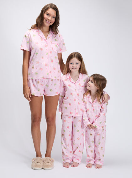 Teddy bear shorties in a bag with matching kids pyjamas