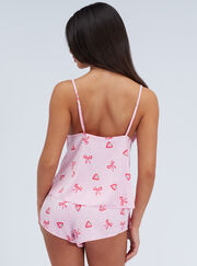 Kaya strawberry satin cami set