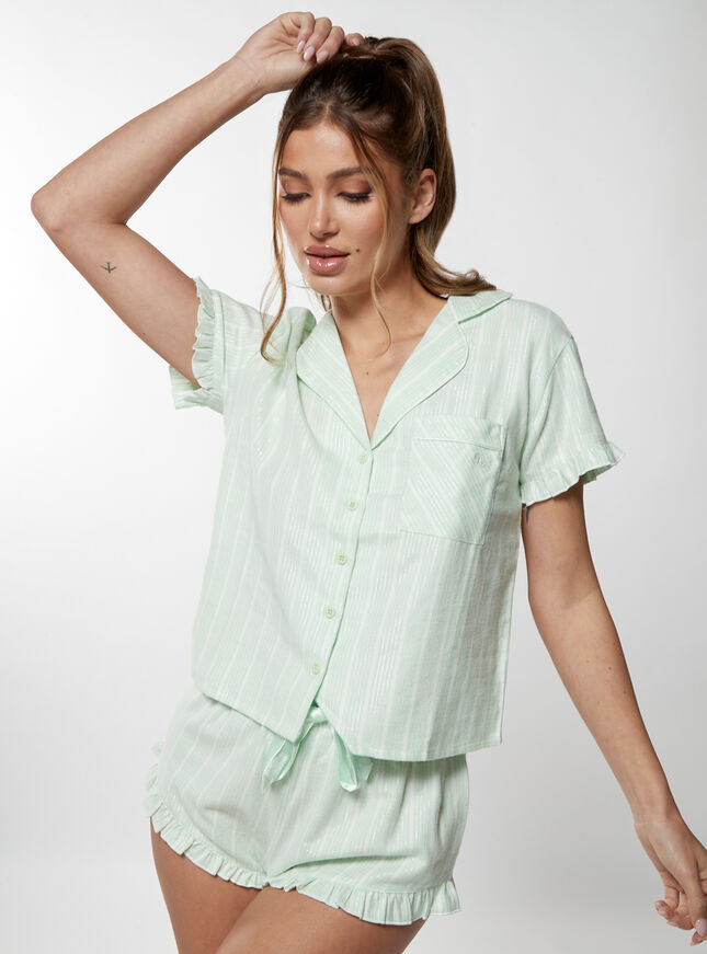 Stripe cotton short pyjama set