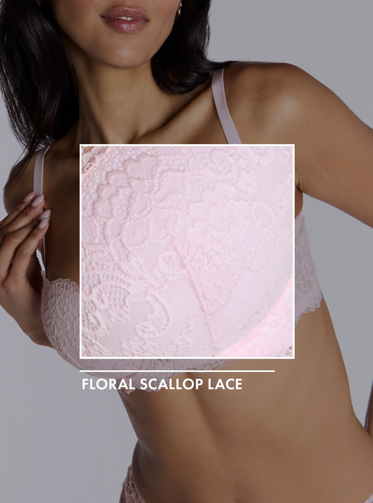 Boux Avenue Emma lace balconette bra - Blush Pink - 32D