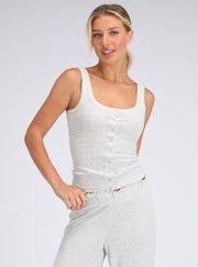 Pointelle button vest and pant pyjama set