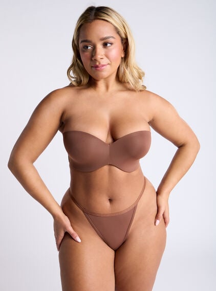 Strapless microfibre multiway bra