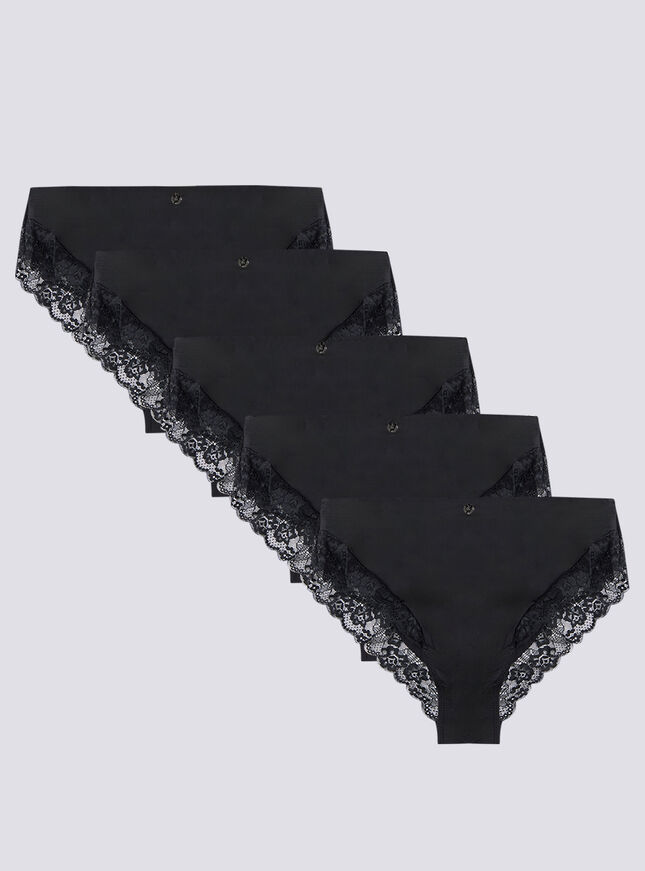 5 pack microfibre high waist briefs