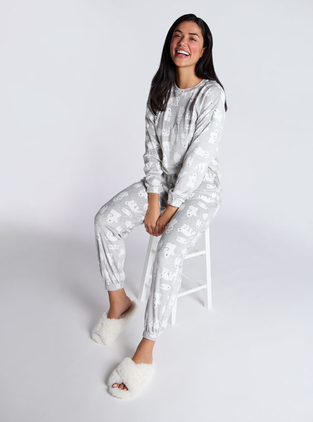 Polar bear velour pyjama set
