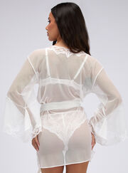 Mallory mesh kimono robe