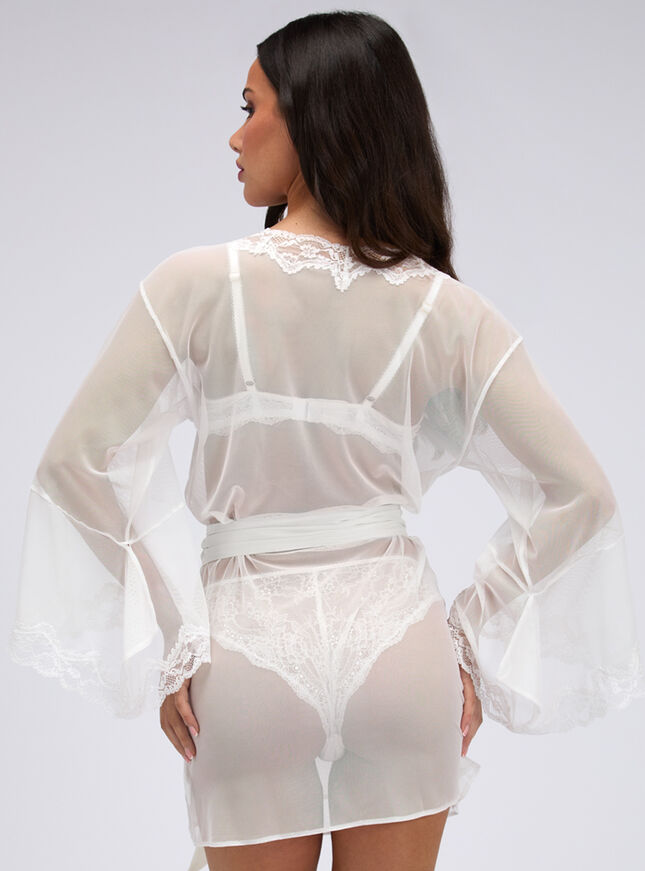 Mallory mesh kimono robe