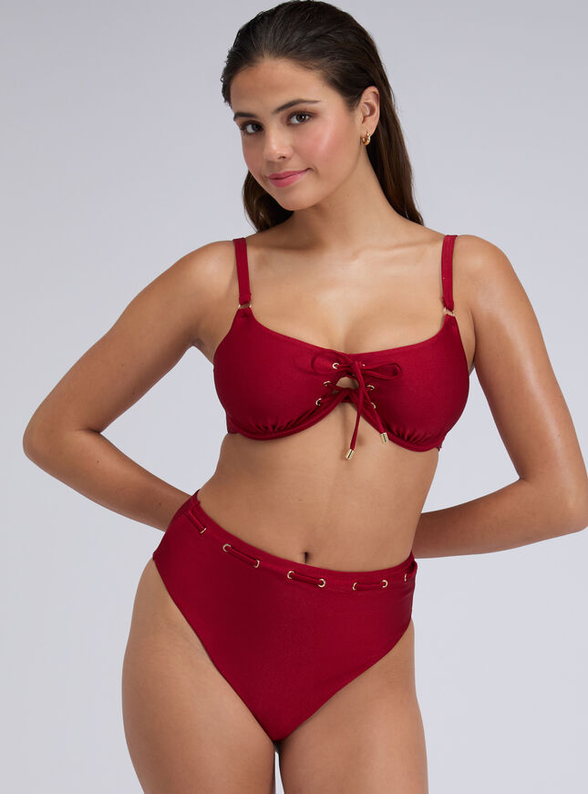 Ibiza lace up high waisted bikini bottoms