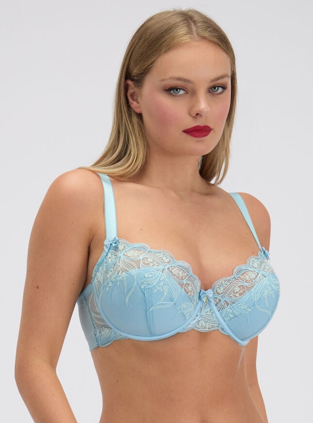 Jules bow embroidered balconette bra