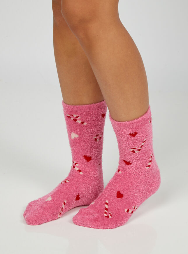 Candy cane cosy socks