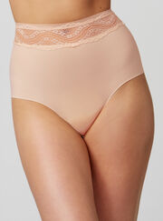 Lace top high-waisted briefs