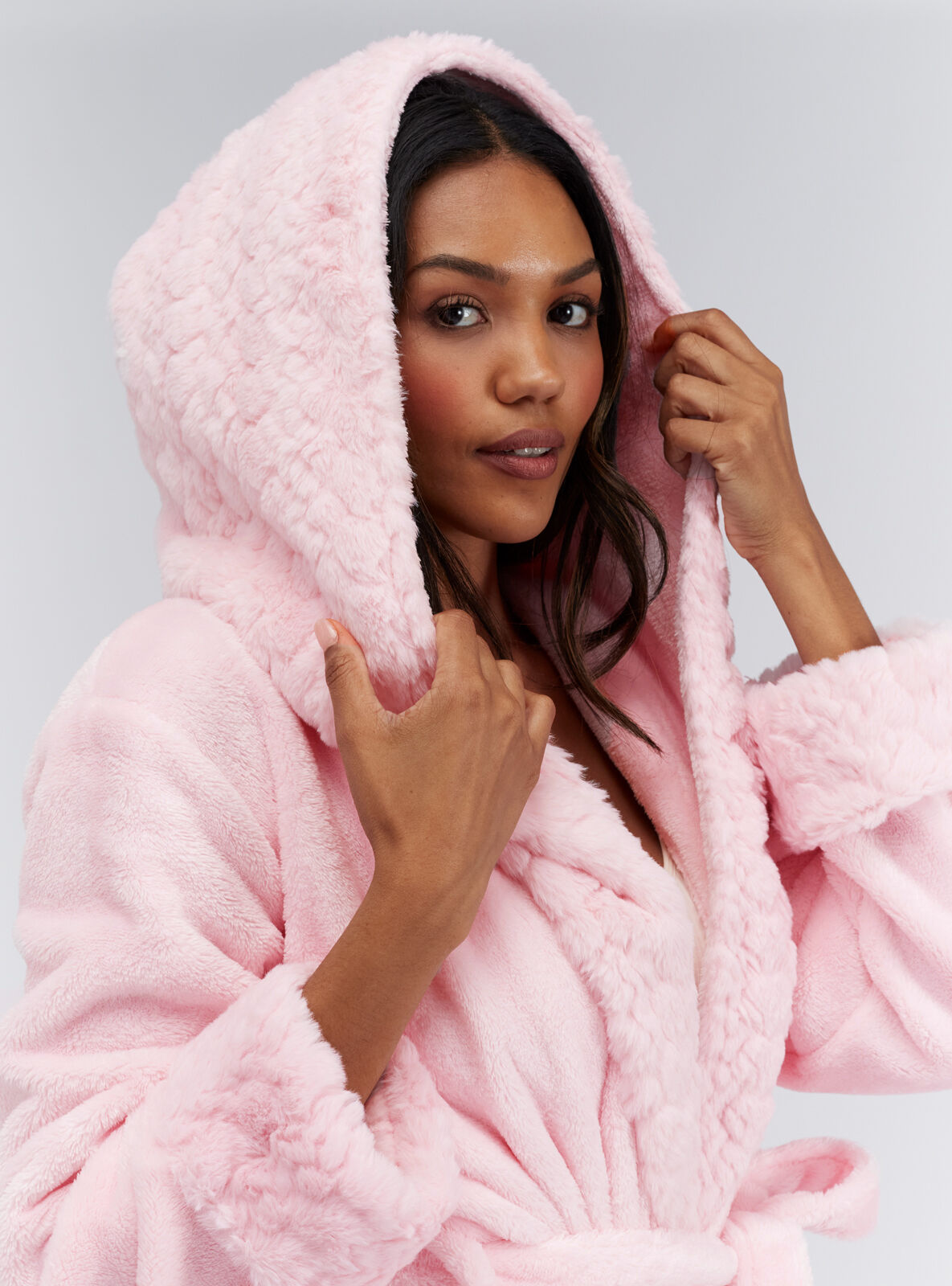 boux avenue dressing gown pink Fur Trim Boux Avenue Pink Dressing Gown Pink Satin Dressing Gowns Robes  Light Dressing Gowns Boux