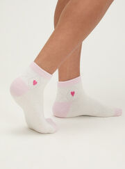 2 pack heart textured trainer socks