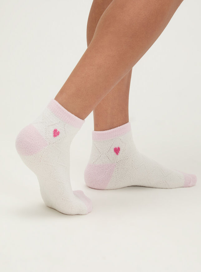 2 pack heart textured trainer socks