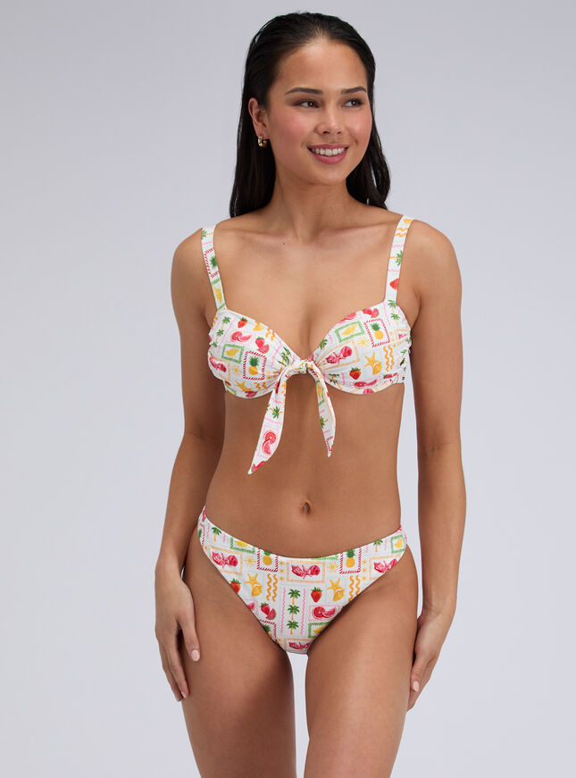 Positano printed brief bikini bottoms