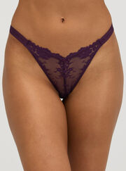 Fran lace high leg thong