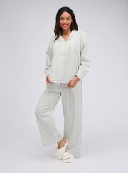 Striped cotton long pyjama set