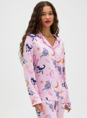 Cat & moon modal long pyjama set