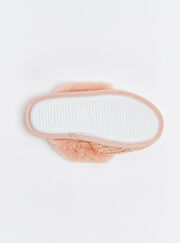 Sparkle chenille knit mule slippers