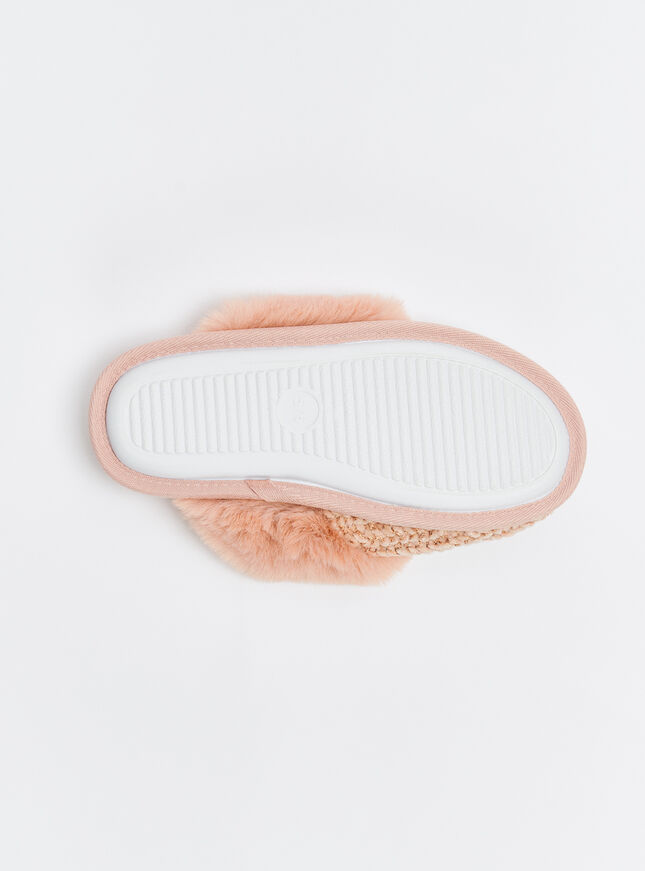 Sparkle chenille knit mule slippers