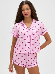 Polka dot modal short pyjama set