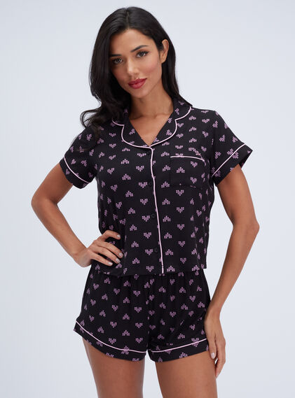 Crosstitch heart modal short pyjama set