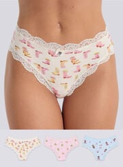 3 pack Tatiana print brazilian knickers