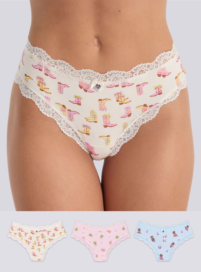 3 pack Tatiana print brazilian knickers