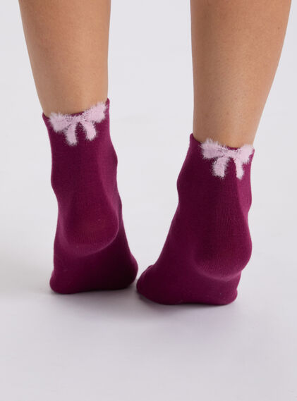 Fluffy bow midi socks