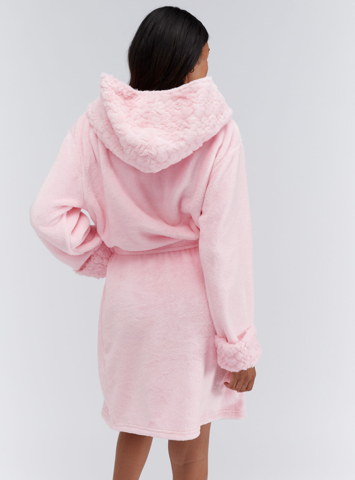 knee length dresses for ladies Midi Sweater Dress with Removable Faux Fur Collar and Cuffs main image 0