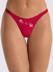 3 pack Gigi festive high leg thongs