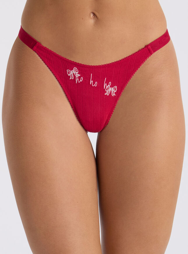 3 pack Gigi festive high leg thongs