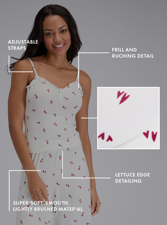 Supersoft heart cami and pant pyjama set