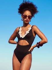 Mykonos ribbed flower swimsuit