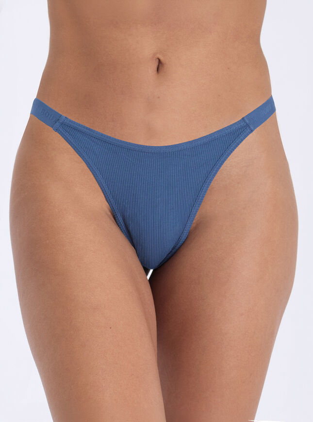 3 pack Amiee ribbed high leg thongs
