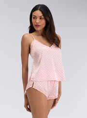 Daisy polka dot satin cami set
