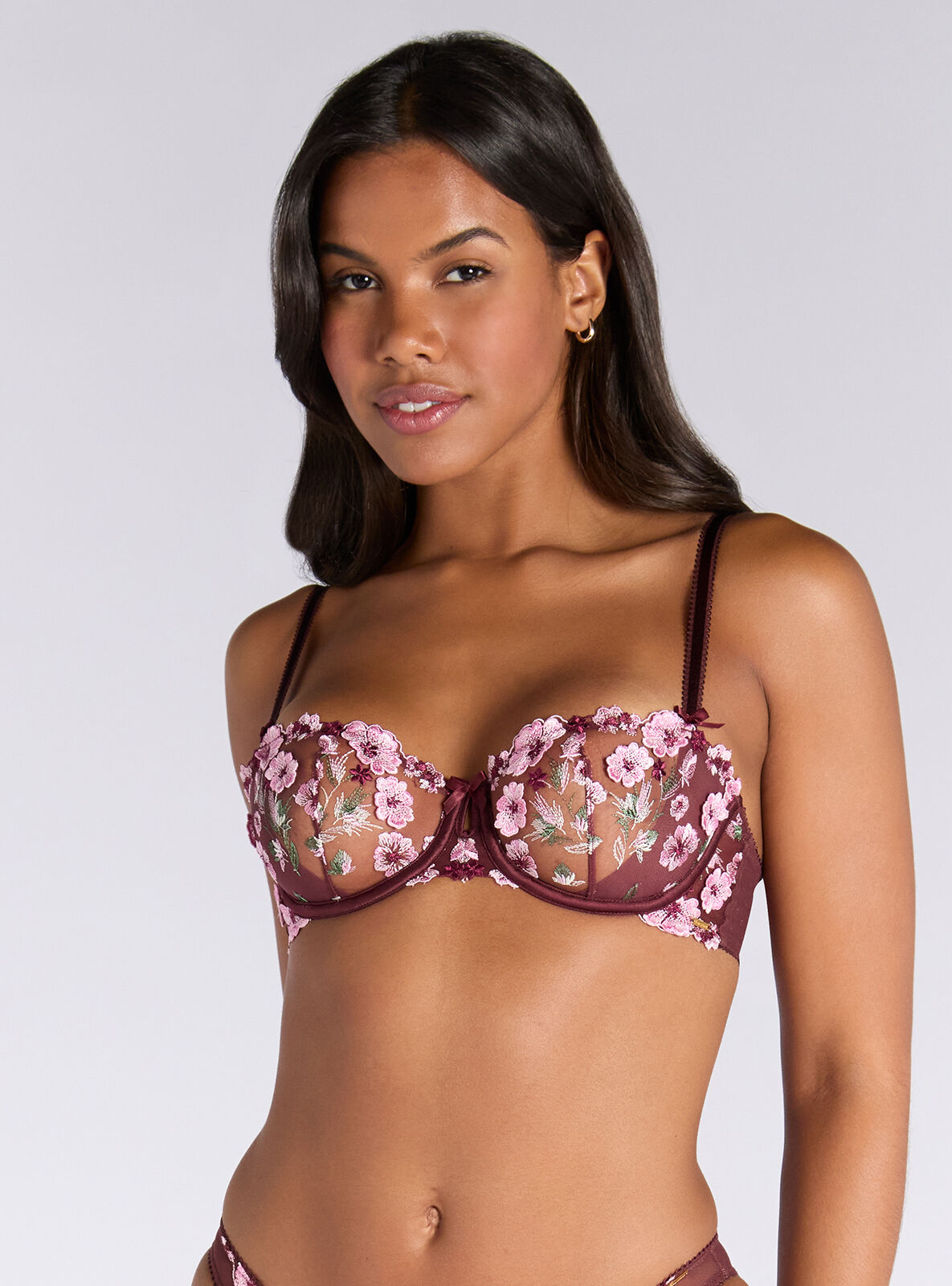 Boux Avenue Balconette Bra Evelyn Women's Sheer Embroidered Ladies Sexy Lingerie-image